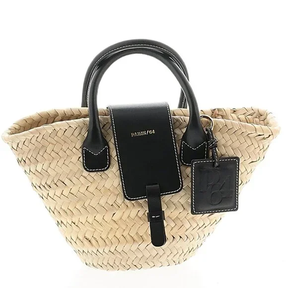 Paris / 64 Oh La La Black Mini Basket Bag - Picture 3 of 5